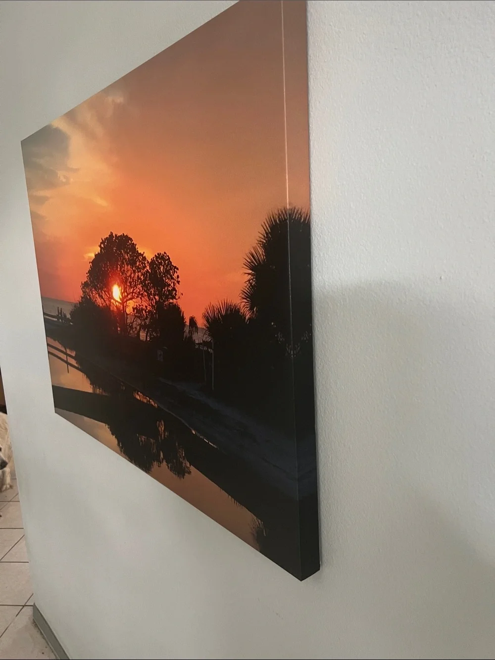 Sunset Tree Canvas Wall Art - Orange Honeymoon Island
